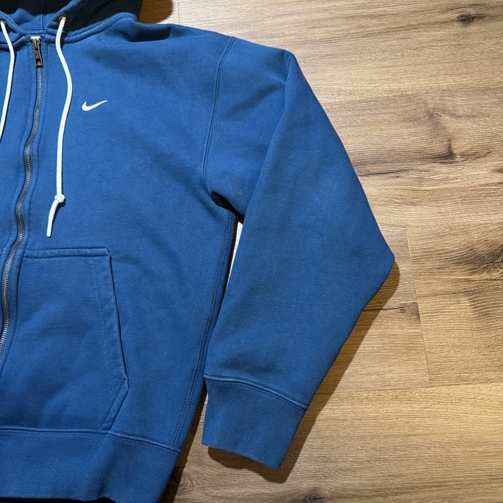 Nike Lab Men's SMALL Solo Swoosh‎ Full-Zip Heavy Hoodie Valerian Blue DR0403-460 - Picture 4 of 15
